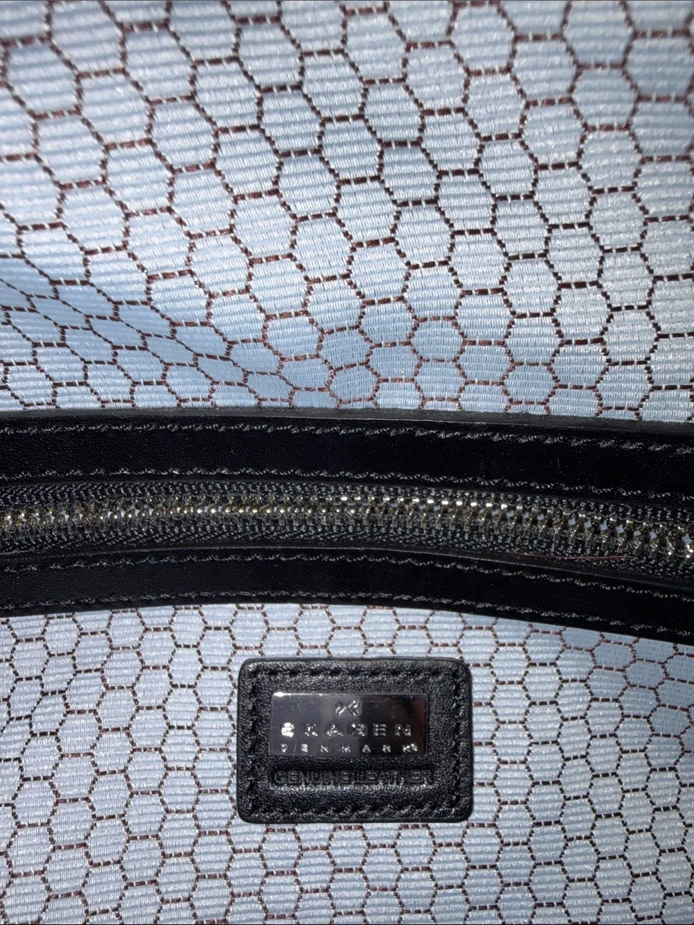 Skagen Black Leather Tote Bag 15x13